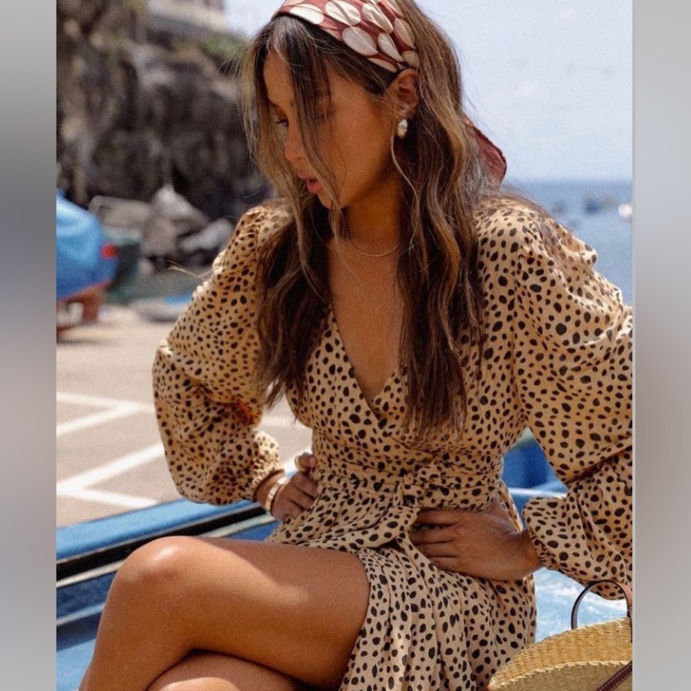 🖤🍂BILLABONG ANIMAL PRINT WRAP DRESS🍂🖤 - Picture 3 of 13